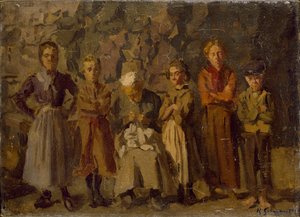 Mieszkańcy jaskini, Dieppe, 1907 autorstwa Harold Gilman