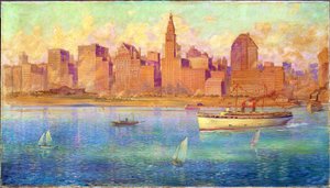 Lake Front, Chicago (olej na płótnie) autorstwa Harold Harrington Betts