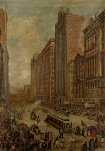 State Street, Chicago (olej na płótnie) autorstwa Harold Harrington Betts