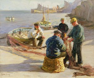 Newlyn Harbour: naprawianie sieci