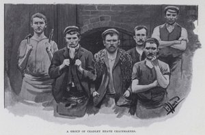 Grupa Cradley Heath Chainmakers (zdjęcie czarno-białe) autorstwa Harold Hume Piffard