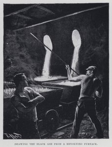 Rysowanie czarnego popiołu z pieca obrotowego (zdjęcie czarno-białe) autorstwa Harold Hume Piffard