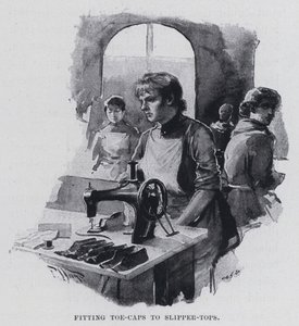 Dopasowywanie nosków do kapci (zdjęcie czarno-białe) autorstwa Harold Hume Piffard