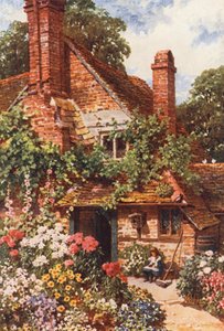 A Cottage Home, Compton (kolorowa litografia) autorstwa Harold Sutton Palmer