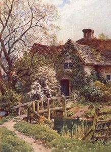 Starożytna chata w pobliżu Ockley (kolorowa litografia) autorstwa Harold Sutton Palmer