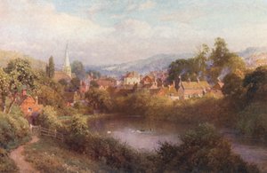 Godalming, kawałek starego miasta (kolorowa litografia) autorstwa Harold Sutton Palmer