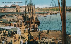 Scena na nabrzeżu, Hawana, Kuba, 1910 autorstwa Harris Bros and Co