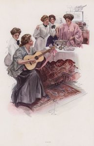 Grupa młodych kobiet robi krówki (kolor litho) autorstwa Harrison Fisher