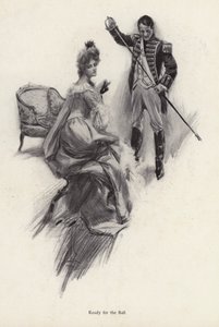 Mężczyzna i kobieta przygotowują się do balu (lito) autorstwa Harrison Fisher