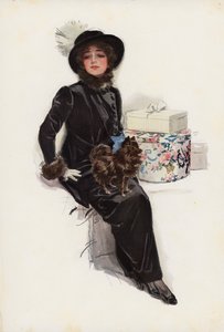 My Lady of Yule (kolorowa litografia) autorstwa Harrison Fisher