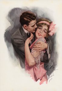 Poezja a proza (kolorowa litografia)