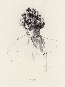Portret kobiety (lito) autorstwa Harrison Fisher