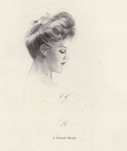 Portret kobiety w profilu (lito) autorstwa Harrison Fisher