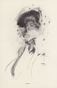 Portret kobiety o imieniu Augusta (lito) autorstwa Harrison Fisher