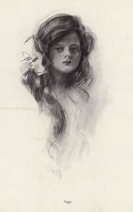 Portret młodej dziewczyny o imieniu Peggy (lito) autorstwa Harrison Fisher