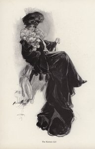 Portret młodej kobiety w długim płaszczu i sukni (lito) autorstwa Harrison Fisher