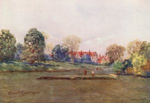 Pola golfowe: Barnston, park golfowy w Szkocji (kolorowa litografia)