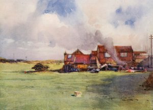 Pola golfowe: Bembridge, pętla "kociej kołyski" (kolorowa litografia)