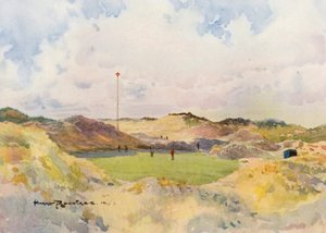 Pola golfowe: Formby, stary siódmy green (kolorowa litografia)