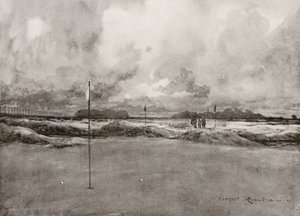 Pola golfowe: Mitcham, siódmy green (litografia)