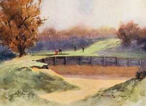 Pola golfowe: Northwood, "Death or Glory", ósmy dołek (kolorowa litografia)