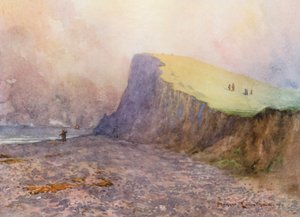Pola golfowe: Sheringham, poza granicami, w drodze do siódmego dołka (kolorowa litografia)