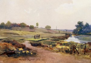Pola golfowe: Handsworth, pierwszy tee (kolorowa litografia)
