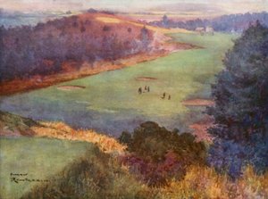 Pola golfowe: Sunningdale, Dziesiąty Dołek (kolorowa litografia)