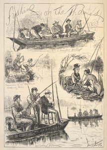„Wędkowanie na Tamizie”, pierwsza strona „Ilustrowanych wiadomości sportowych i dramatycznych”, 28 października 1876 r. (lito)
