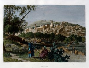 Hebron, rytowany przez Alfreda Krausse według obrazu Harry