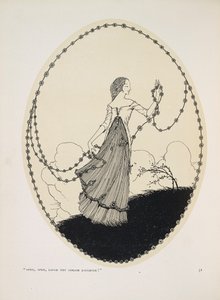 Kwiecień. „Kwiecień, kwiecień, śmiej się swoim dziewczęcym śmiechem!” autorstwa Harry Clarke