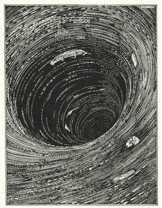 Edgar Allan Poe: Descent into the Maelstrom (litografia) autorstwa Harry Clarke