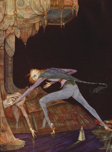 Edgar Allan Poe: Krzyknął raz, tylko raz (kolorowa litografia) autorstwa Harry Clarke