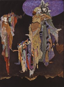 Edgard Allan Poe: The Colloquy of Monos and Una (kolorowa litografia) autorstwa Harry Clarke