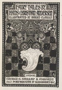 Ilustrowana strona tytułowa z symbolami i kwadratami. autorstwa Harry Clarke