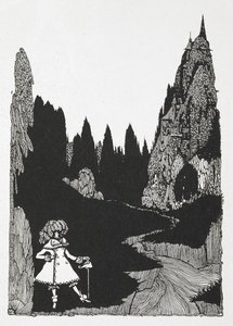 Ilustracja do opowiadania „mały kciuk”. autorstwa Harry Clarke