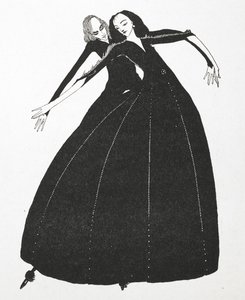 Ilustracja do opowiadania „Śmieszne życzenia”. autorstwa Harry Clarke