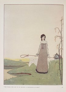 „Ona idzie – pani mojej rozkoszy – pasterka owiec”. Ilustracja do Pasterki autorstwa Alice Meynell. autorstwa Harry Clarke