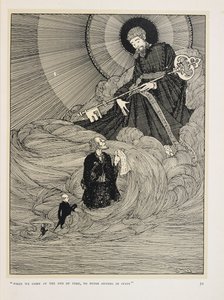 Skrzypek z Dooney. „Kiedy przyjdziemy na koniec czasów,   do Piotra siedzącego w stanie” autorstwa Harry Clarke