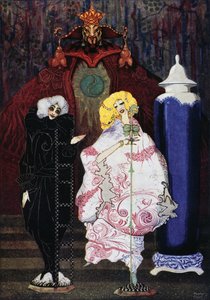 Pasterka i kominiarz, bajka Hansa Christiana Andersena (1805-1875), ilustracja Harry Clarke (1890-1931) autorstwa Harry Clarke