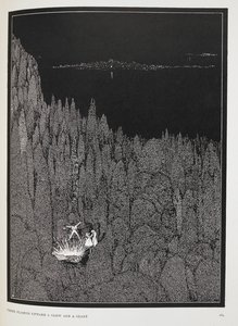 W górę błysnął blask i blask”. Ilustracja do opowiadania „Złoty błąd”. autorstwa Harry Clarke