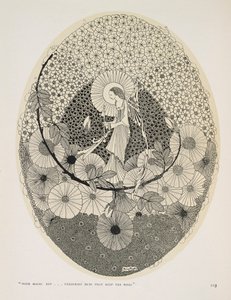 Do Nadchodzącej Wiosny. „Za pomocą magicznego klucza… otwieranie pąków, które zatrzymują róże”. autorstwa Harry Clarke