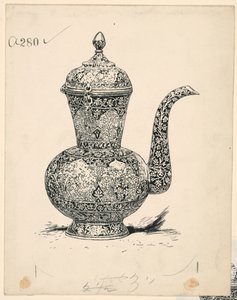 Ewer z litego srebra wyprodukowany w Ispahan autorstwa Harry Fenn