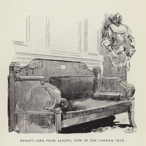 Sofa Byrons z Albany, teraz w Garrick Club autorstwa Harry Furniss