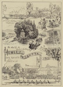 Regaty w Henley, 1876 r. autorstwa Harry Furniss