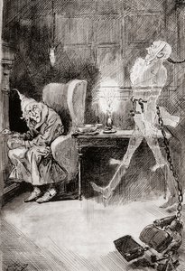Ilustracja do Opowieści wigilijnej z The Christmas Books autorstwa Charlesa Dickensa