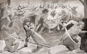 Ilustracja do powieści Karola Dickensa Opowieść o dwóch miastach autorstwa Harry Furniss