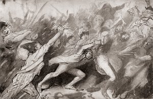 Ilustracja do powieści Karola Dickensa Opowieść o dwóch miastach autorstwa Harry Furniss