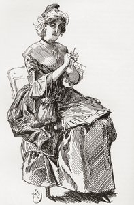 Ilustracja do powieści Karola Dickensa Opowieść o dwóch miastach autorstwa Harry Furniss