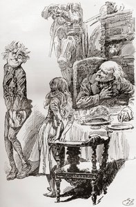 Ilustracja do The Old Curiosity Shop Charlesa Dickensa autorstwa Harry Furniss